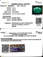 Load image into Gallery viewer, 4.92/CT Natural Panna Stone with Govt. Lab Certificate-4551