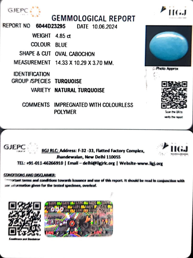 4.85/CT Natural Govt. Lab Certified Turquoise-832