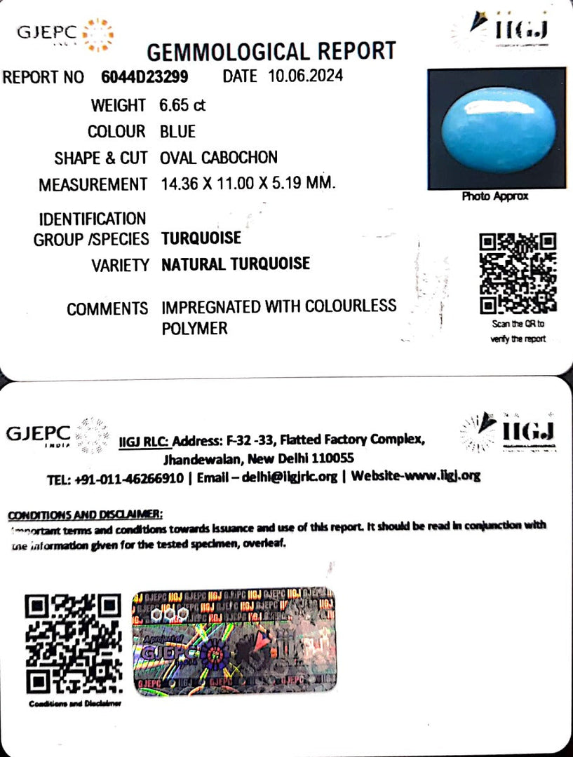 6.56/CT Natural Govt. Lab Certified Turquoise-832