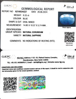 Load image into Gallery viewer, 9.33/CT Natural Blue Sapphire with Govt Lab Certificate-4551