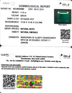 Load image into Gallery viewer, 4.76/CT Natural Panna Stone with Govt. Lab Certificate-3441