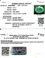 Load image into Gallery viewer, 7.57/CT Natural Panna Stone with Govt. Lab Certificate-8991