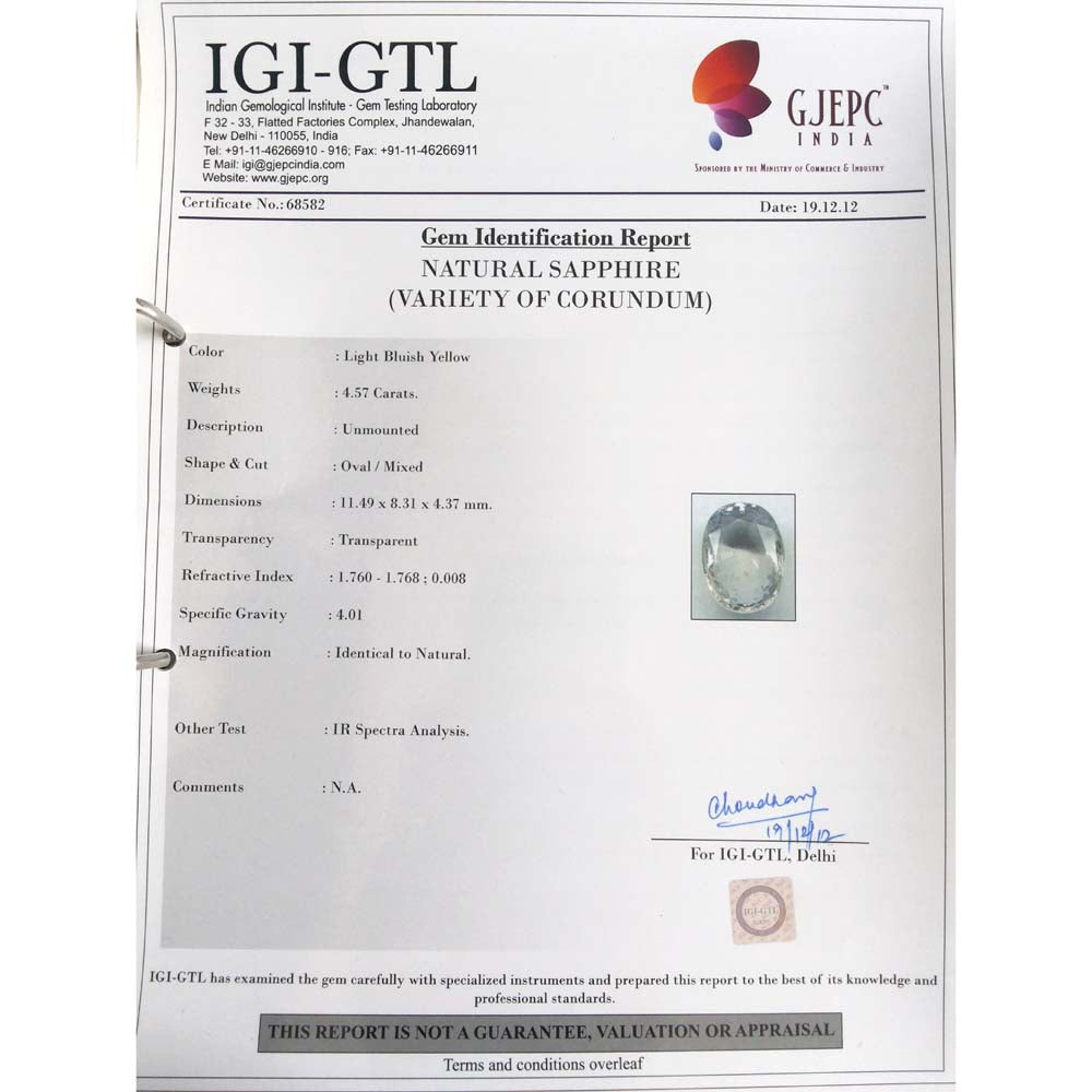 4.57/CT Natural Blue Sapphire with Govt Lab Certificate-BLUSA9V