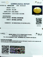 Load image into Gallery viewer, 6.34/CT Natural Yellow Sapphire With Govt Lab Certificate