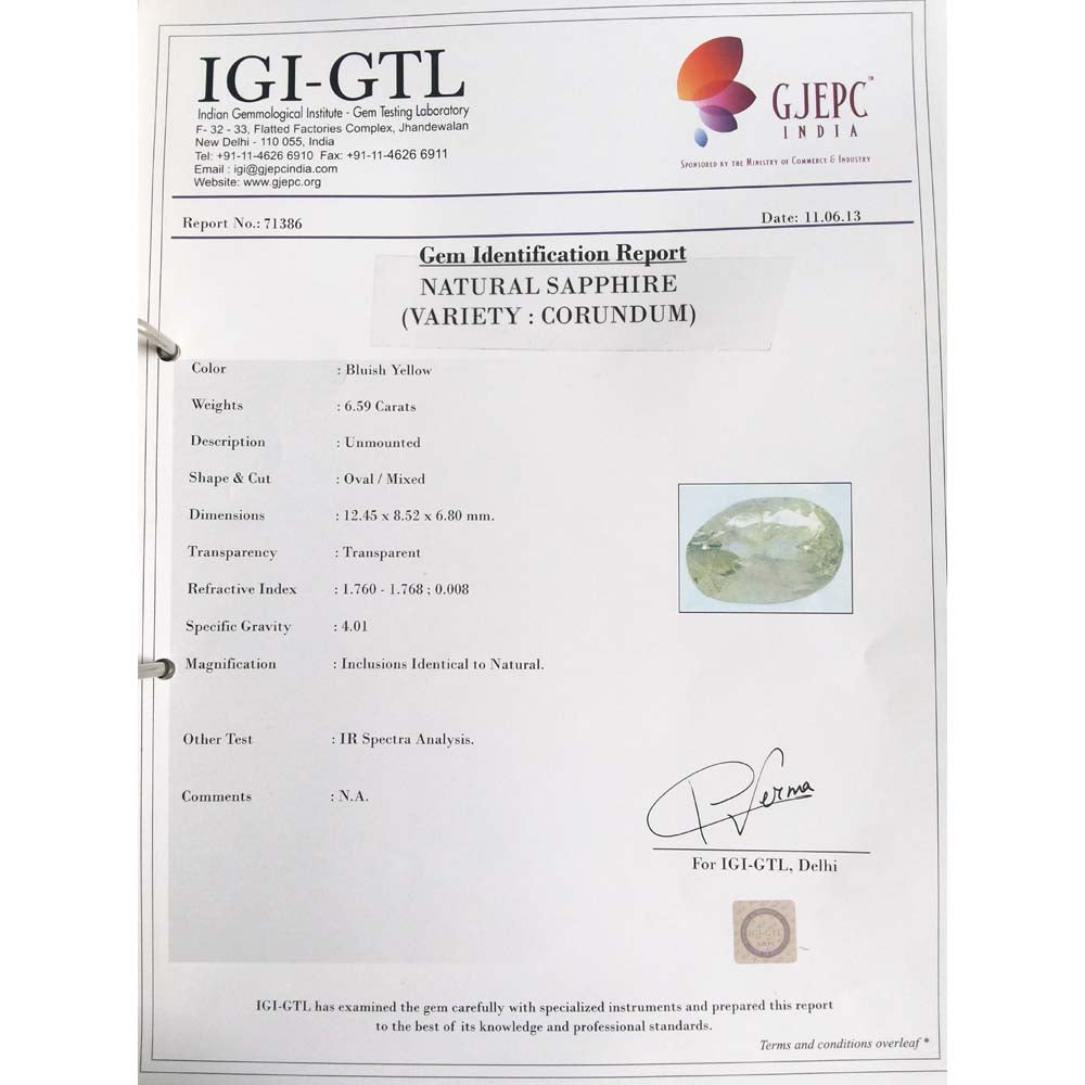 6.59/CT Natural Pitambari with Govt Lab Certificate (16650)