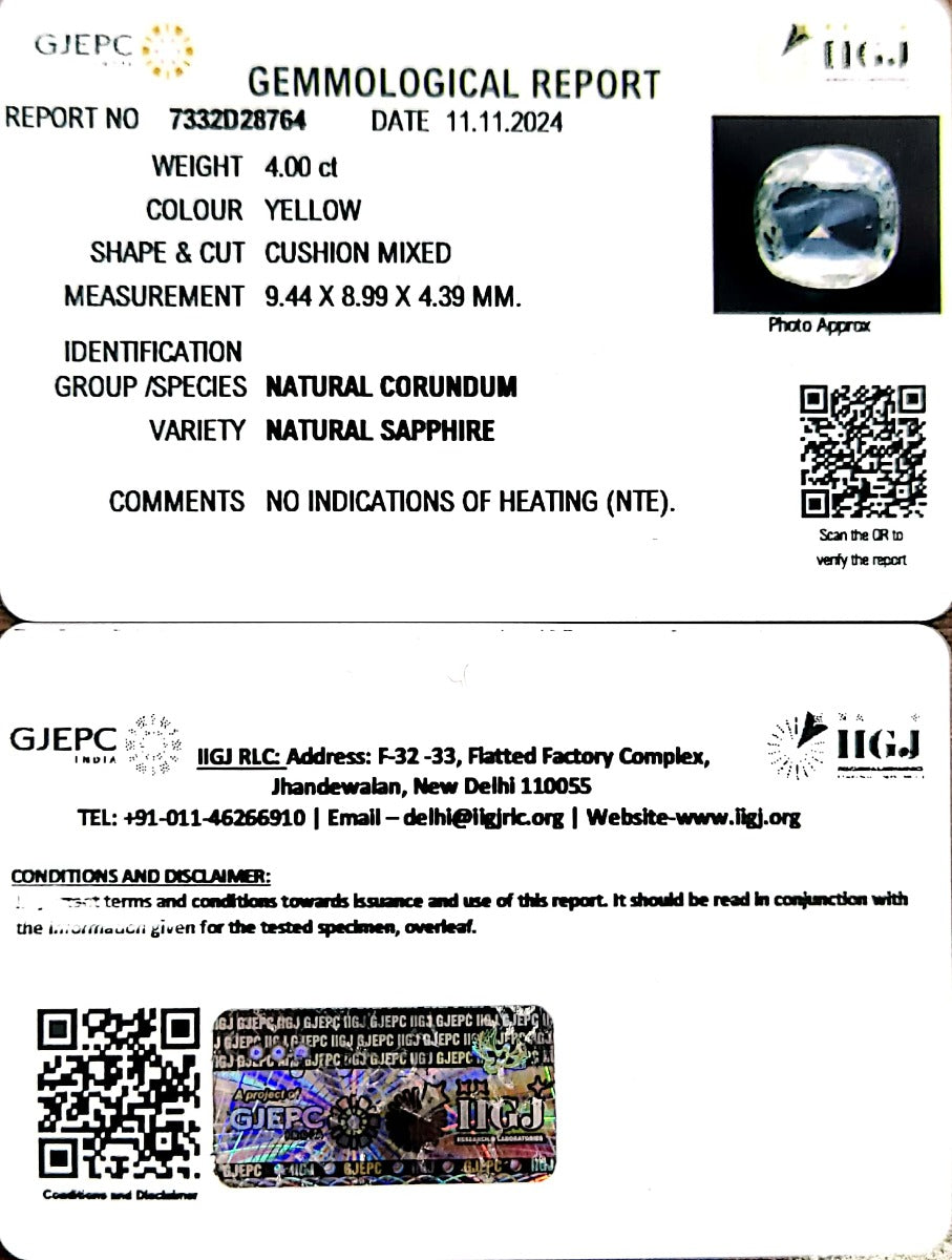 4.00/CT Natural Ceylonese Pukhraj with Govt Lab Certificate-23310