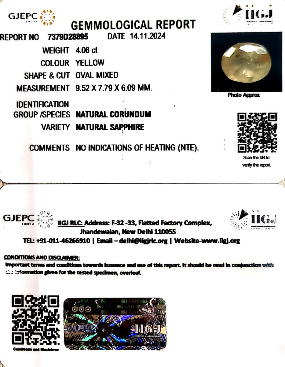 4.51/Ratti Natural Ceylonese Pukhraj with Govt Lab Certificate