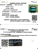 Load image into Gallery viewer, 6.34/CT Natural Panna Stone with Govt. Lab Certificate-23310