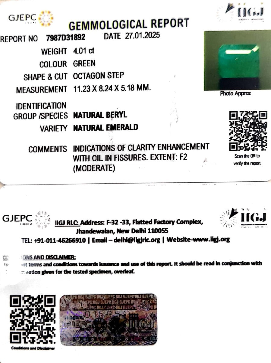 4.45/Ratti Natural Panna Stone with Govt. Lab Certificate