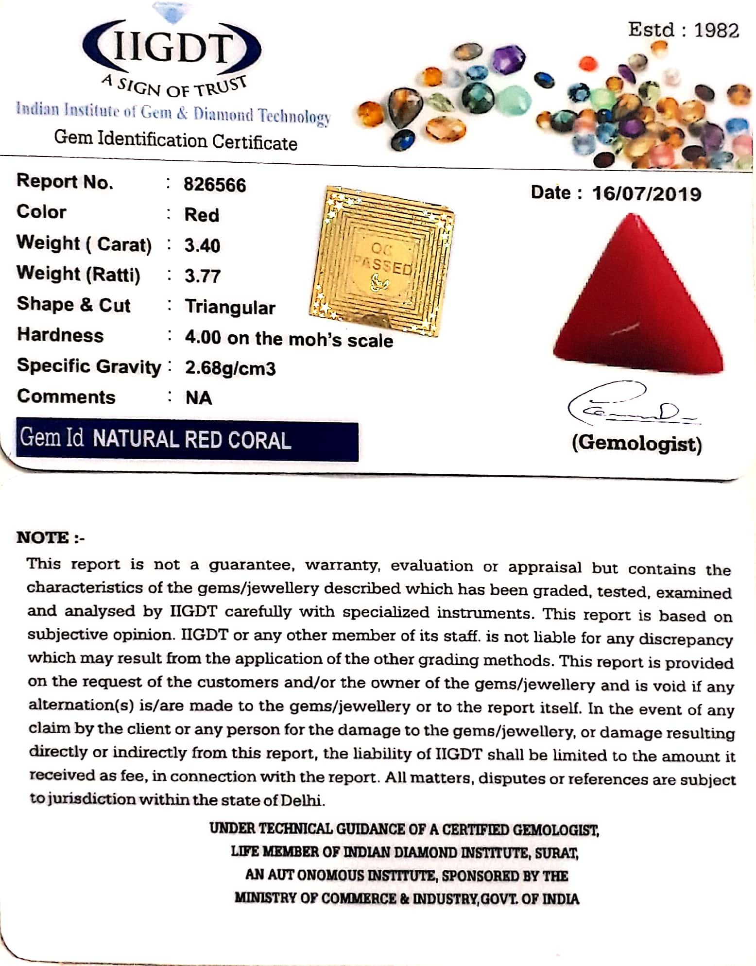 3.40 Carat Italian Red Coral-826566