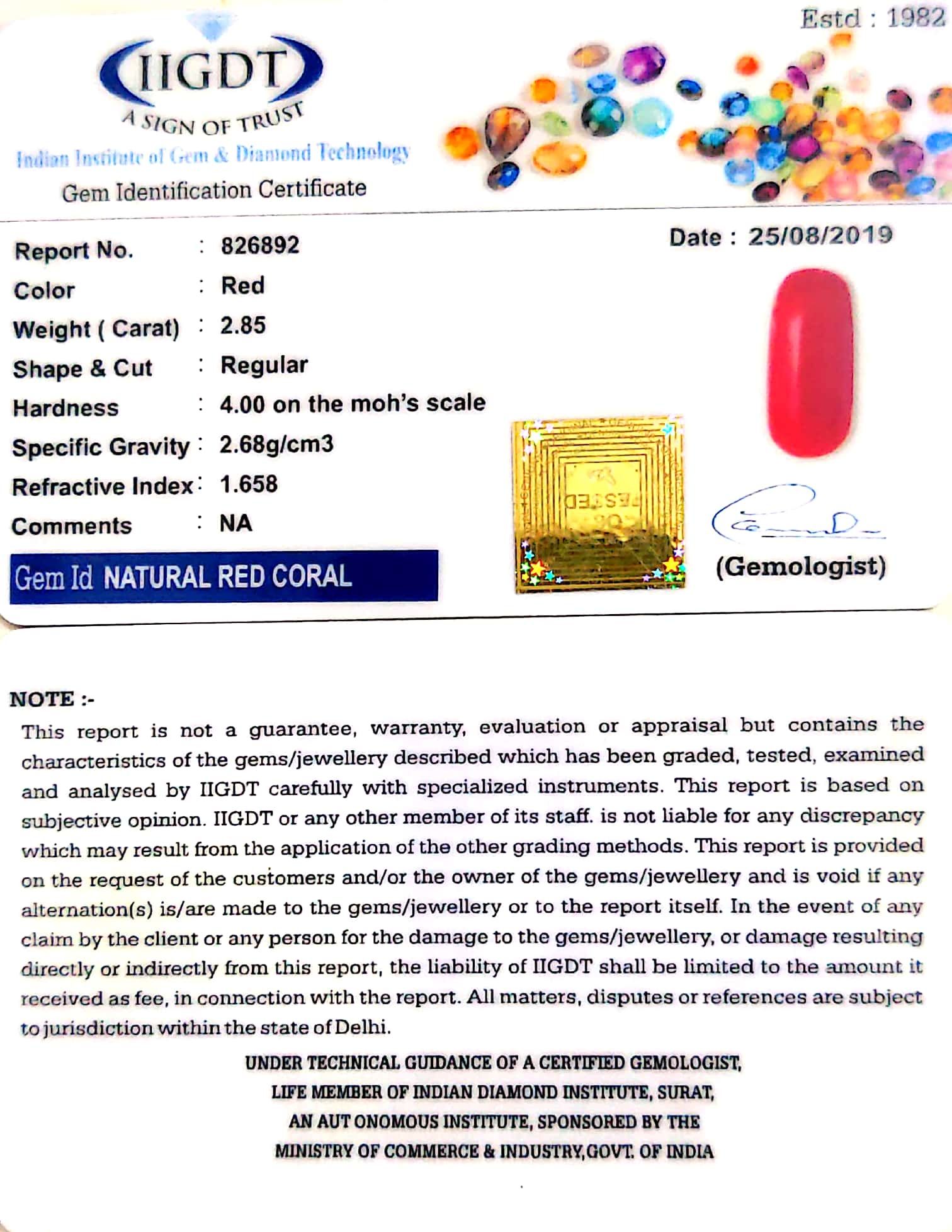 2.85/CT Natural Italian Moonga
