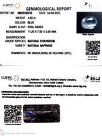Load image into Gallery viewer, 4.92/CT Natural Blue Sapphire With Govt Lab Certificate