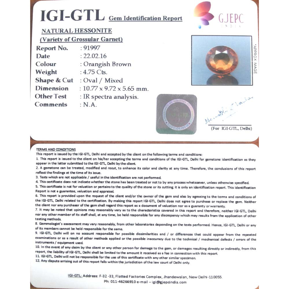 4.75 Carat Natural Super Premium Gomed - 91997