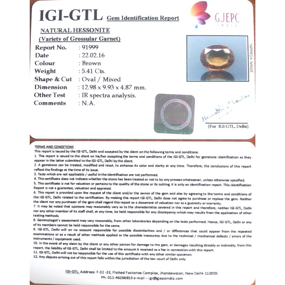 5.41 Carat Natural Super Premium Gomed - 91999