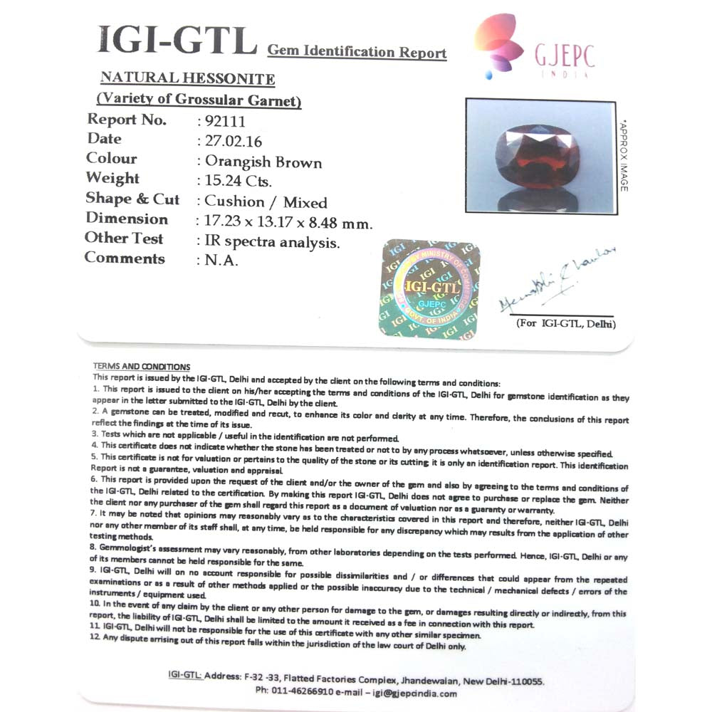 15.24/CT Natural Govt. Lab Certified Gomed