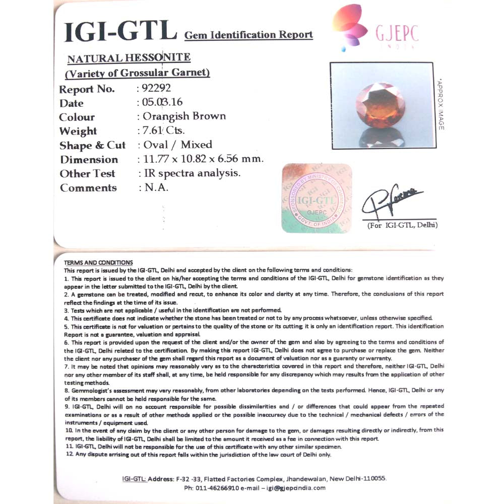 7.61 Carat Natural Super Premium Gomed - 92292