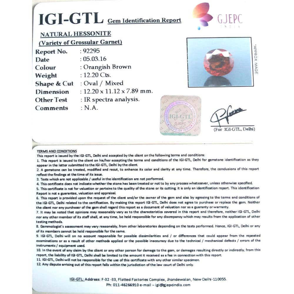 12.20 Carat Natural Super Premium Gomed - 92295