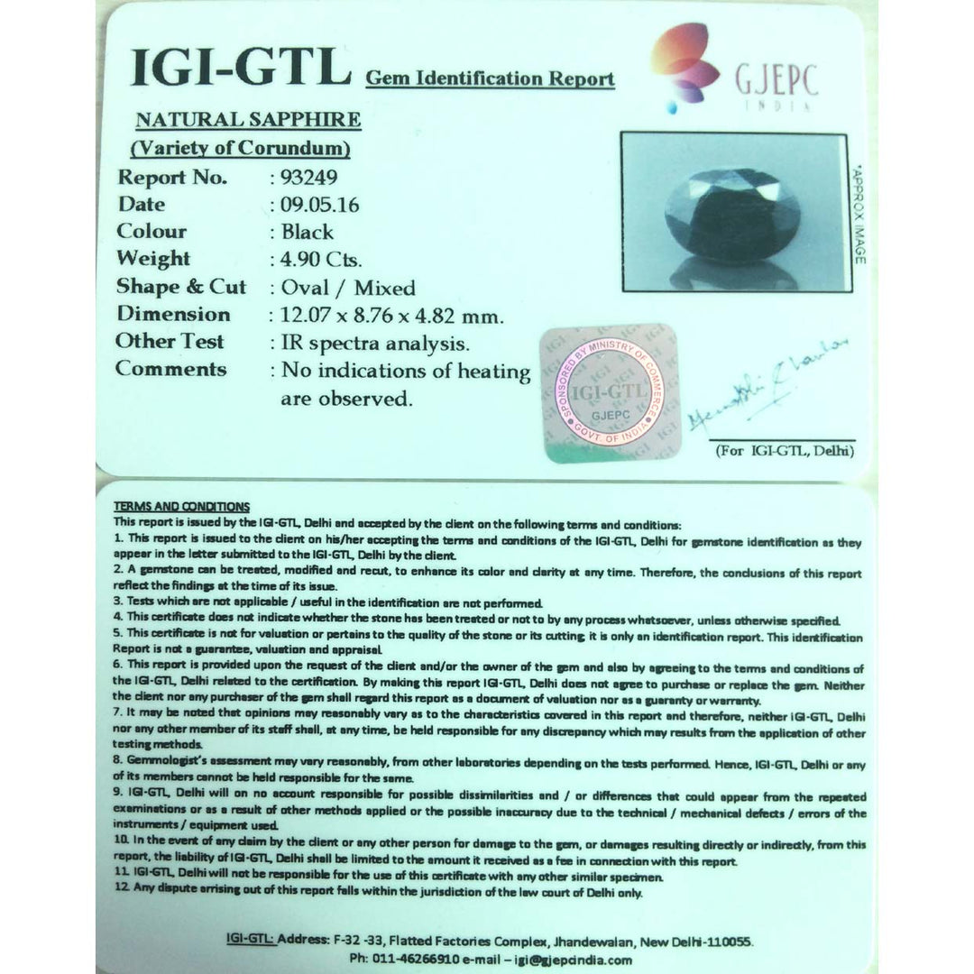 5.44 NATURAL blue SAPPHIRE with Govt Lab Certified-(2331)