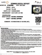 Load image into Gallery viewer, 3.69/CT Natural Yellow Sapphire With Govt Lab Certificate (34410)