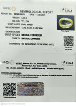Load image into Gallery viewer, 4.53/CT Natural Yellow Sapphire With Govt Lab Certificate (34410)