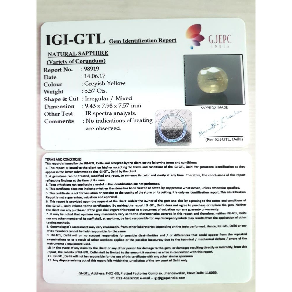 6.19 Ratti Pukhraj Stone with Govt Lab Certificate-(6771)