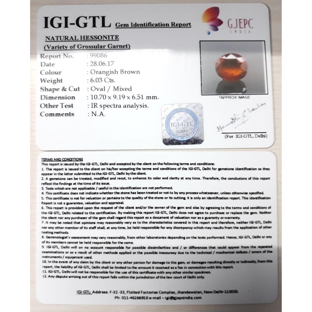 6.03/CT Ceylonese Gomed Gemstone