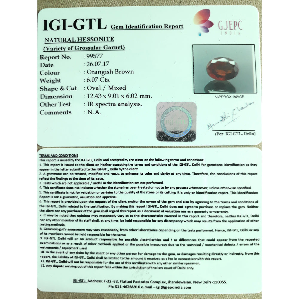 6.07/CT Ceylonese Gomed Gemstone