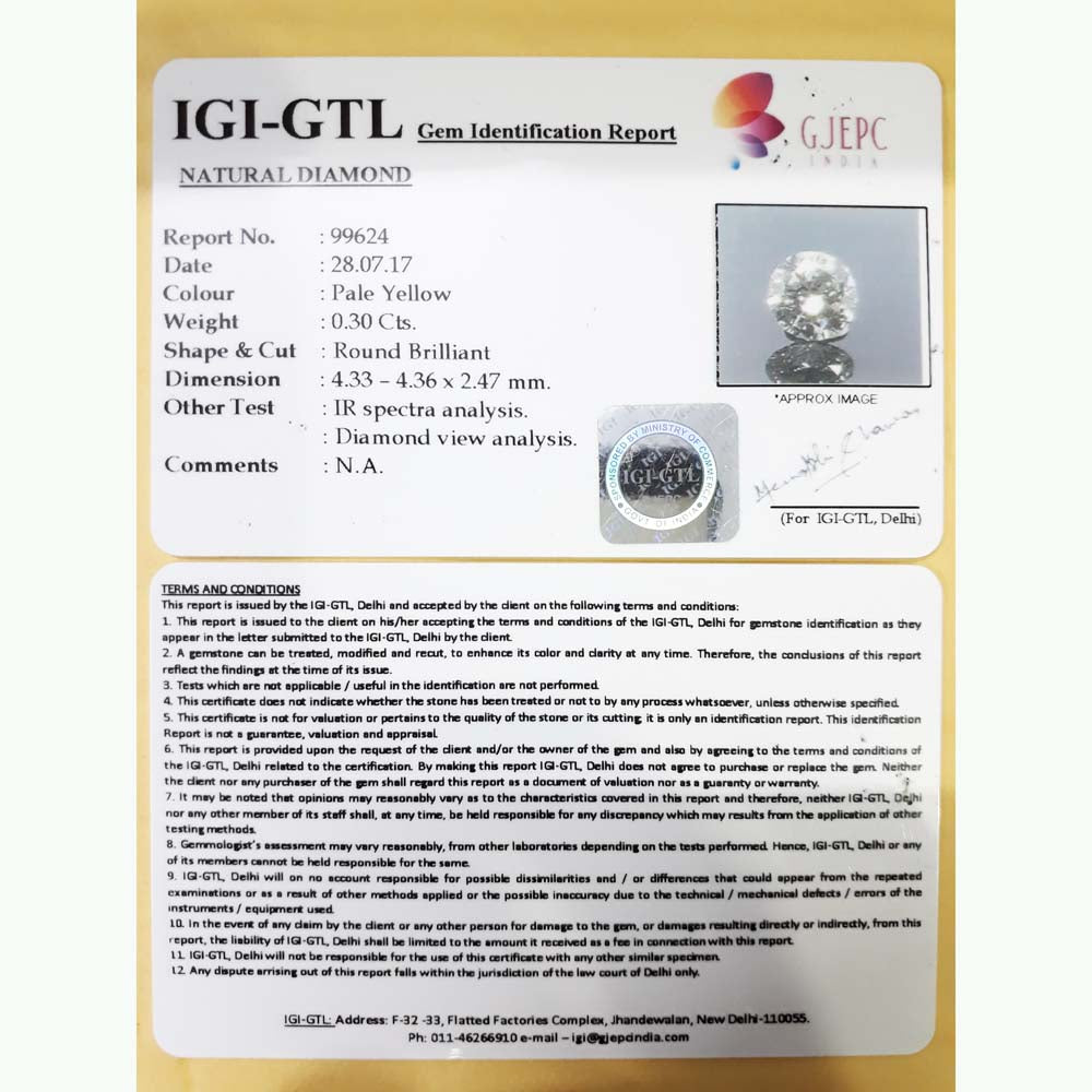 0.30/CT Natural Diamond gemstone