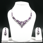 Load image into Gallery viewer, 69.90/GM AMETHYST ZIRCON 3 PS NECKLACE GEMSTONE - 00242
