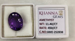 Load image into Gallery viewer, 11.40/CT Natural Amethyst Gemstone with Govt. Lab Certificate