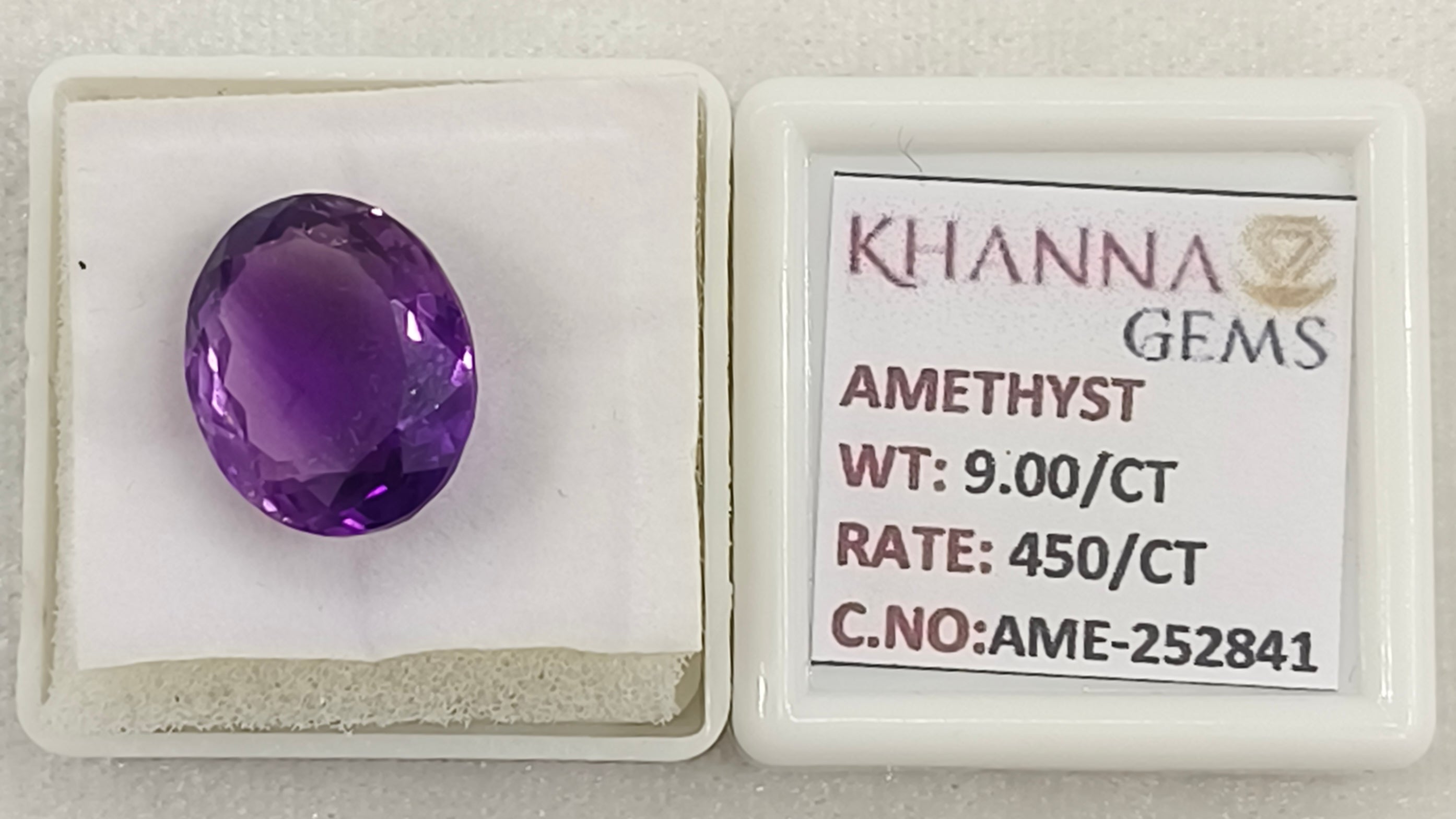 9.00/CT Natural Amethyst Gemstone with Govt. Lab Certificate