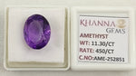 Load image into Gallery viewer, 11.30/CT Natural Amethyst Gemstone with Govt. Lab Certificate