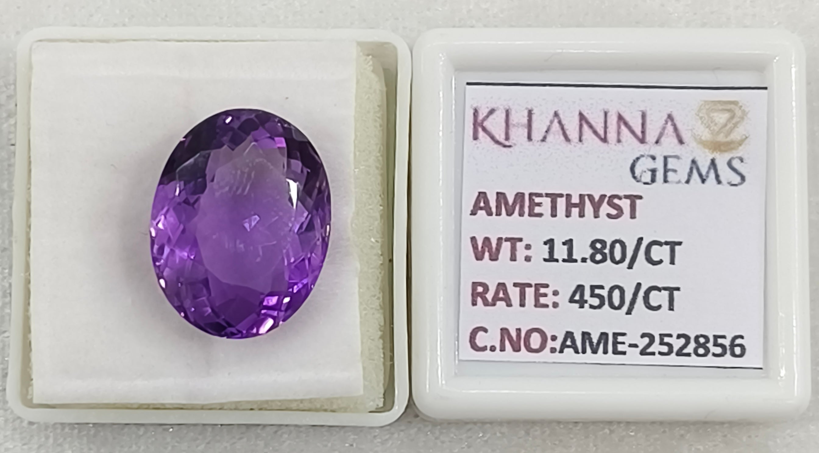 11.80/CT Natural Amethyst Gemstone with Govt. Lab Certificate