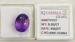 Load image into Gallery viewer, 9.20/CT Natural Amethyst Gemstone with Govt. Lab Certificate