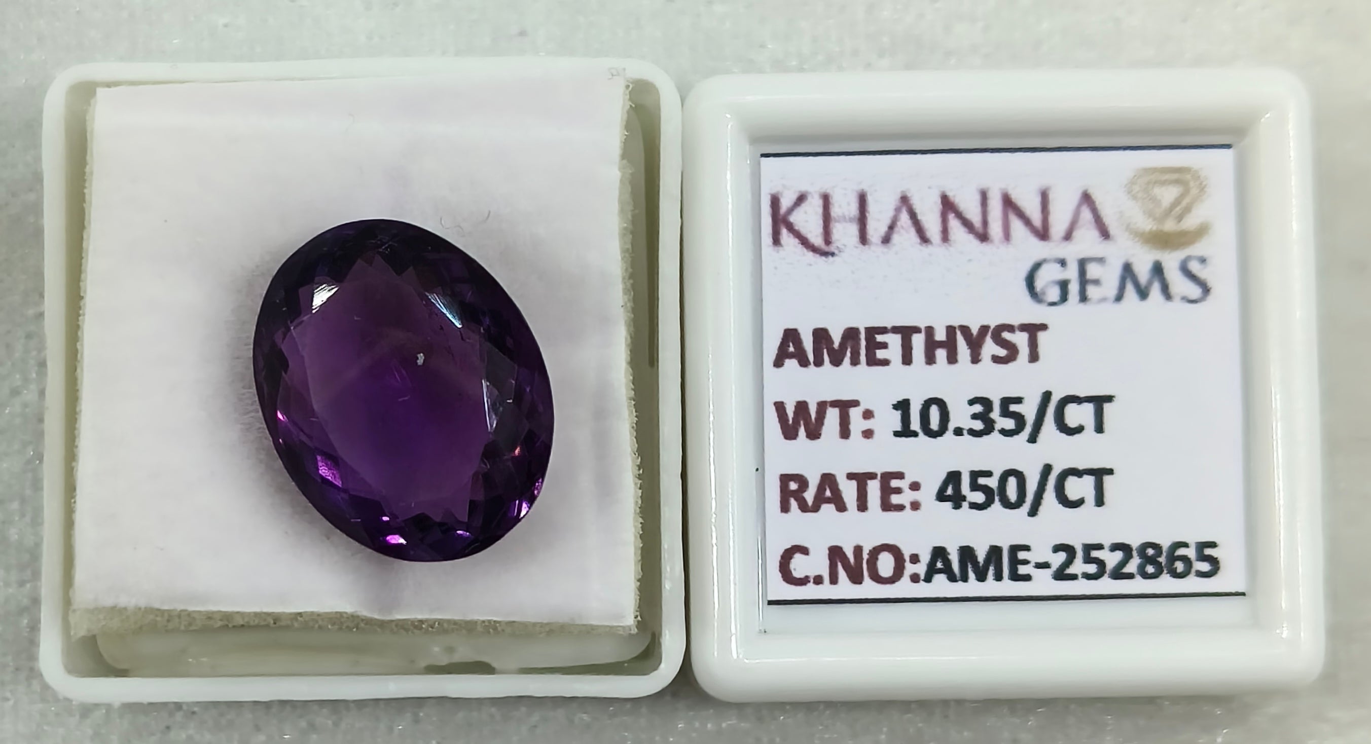 10.35/CT Natural Amethyst Gemstone with Govt. Lab Certificate