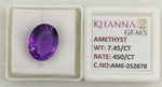 Load image into Gallery viewer, 7.45/CT Natural Amethyst Gemstone with Govt. Lab Certificate