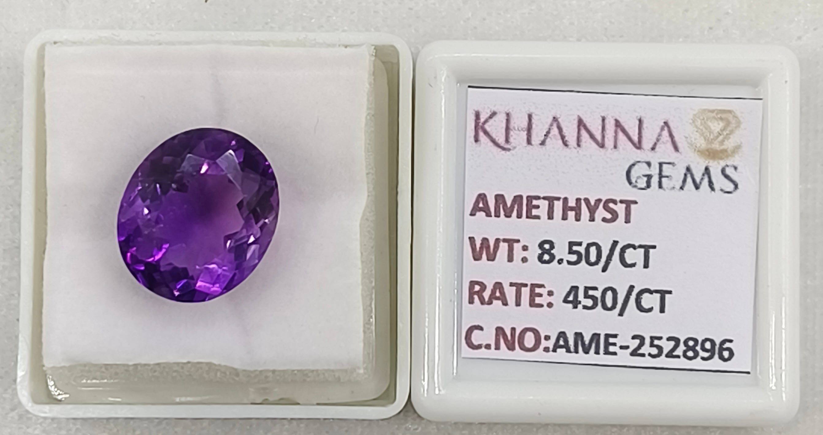 4.70/CT Natural Amethyst Gemstone with Govt. Lab Certificate
