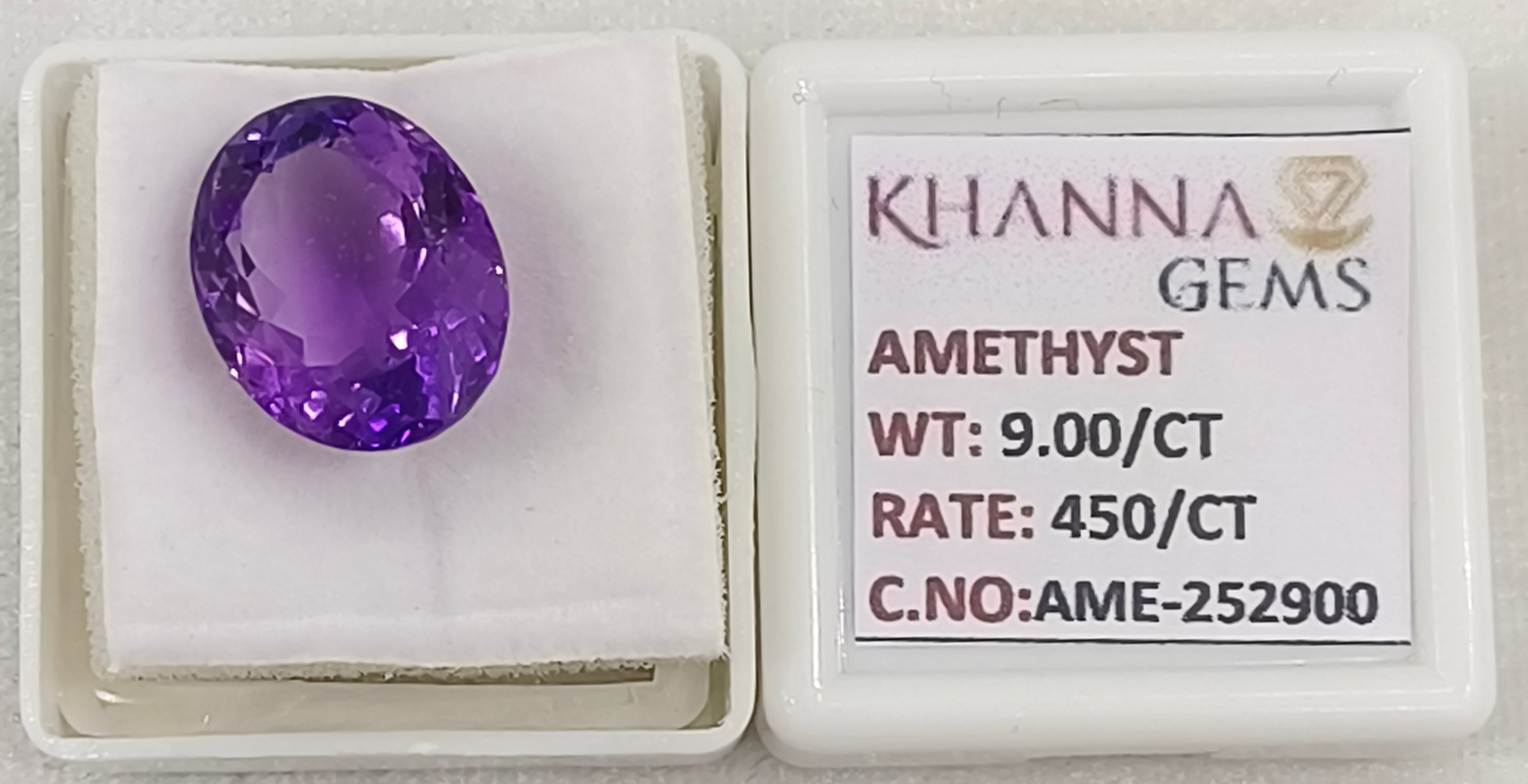 9.99 Ratti Natural Amethyst Gemstone with Govt. Lab Certificate