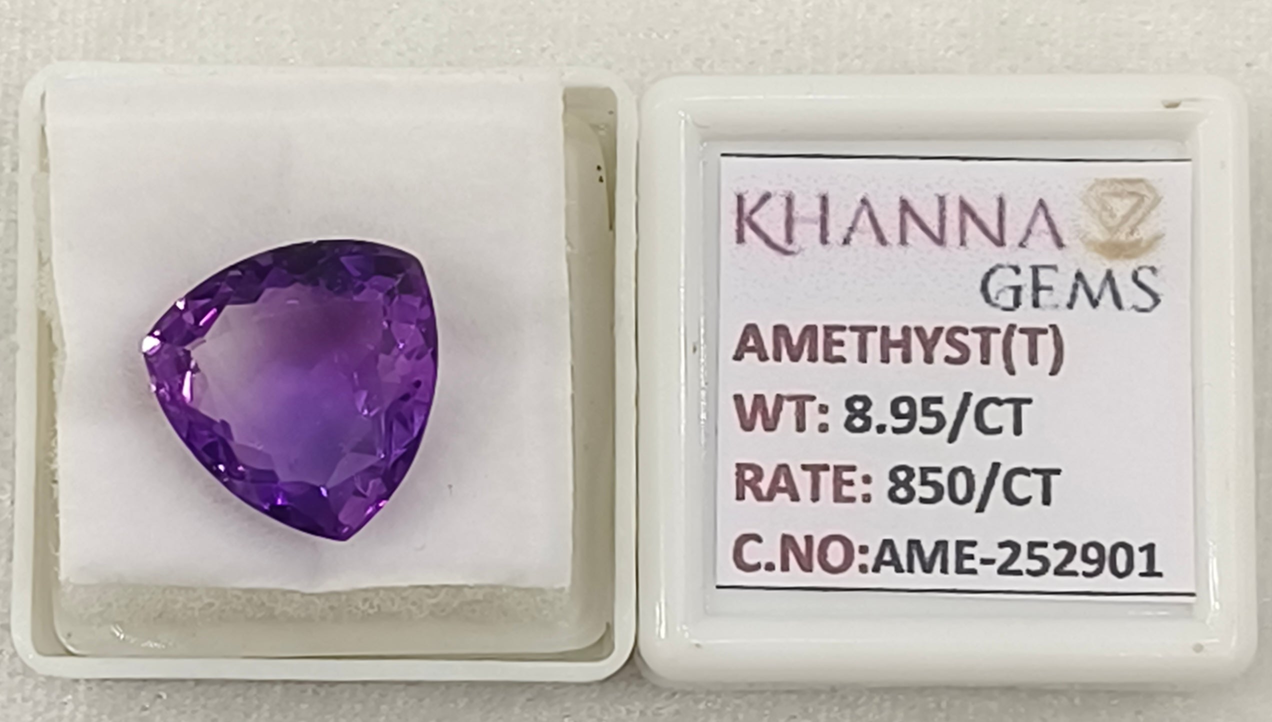 8.95/CT Natural VIOLET Color Amethyst Gemstone with Govt. Lab Certificate