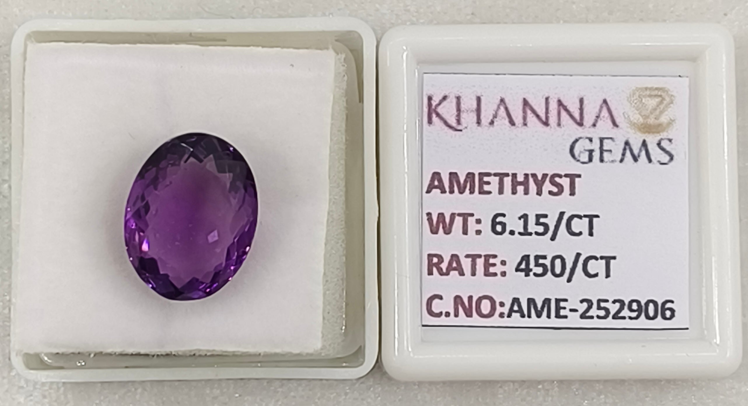 6.15 CaratT Natural Amethyst Gemstone with Govt. Lab Certificate