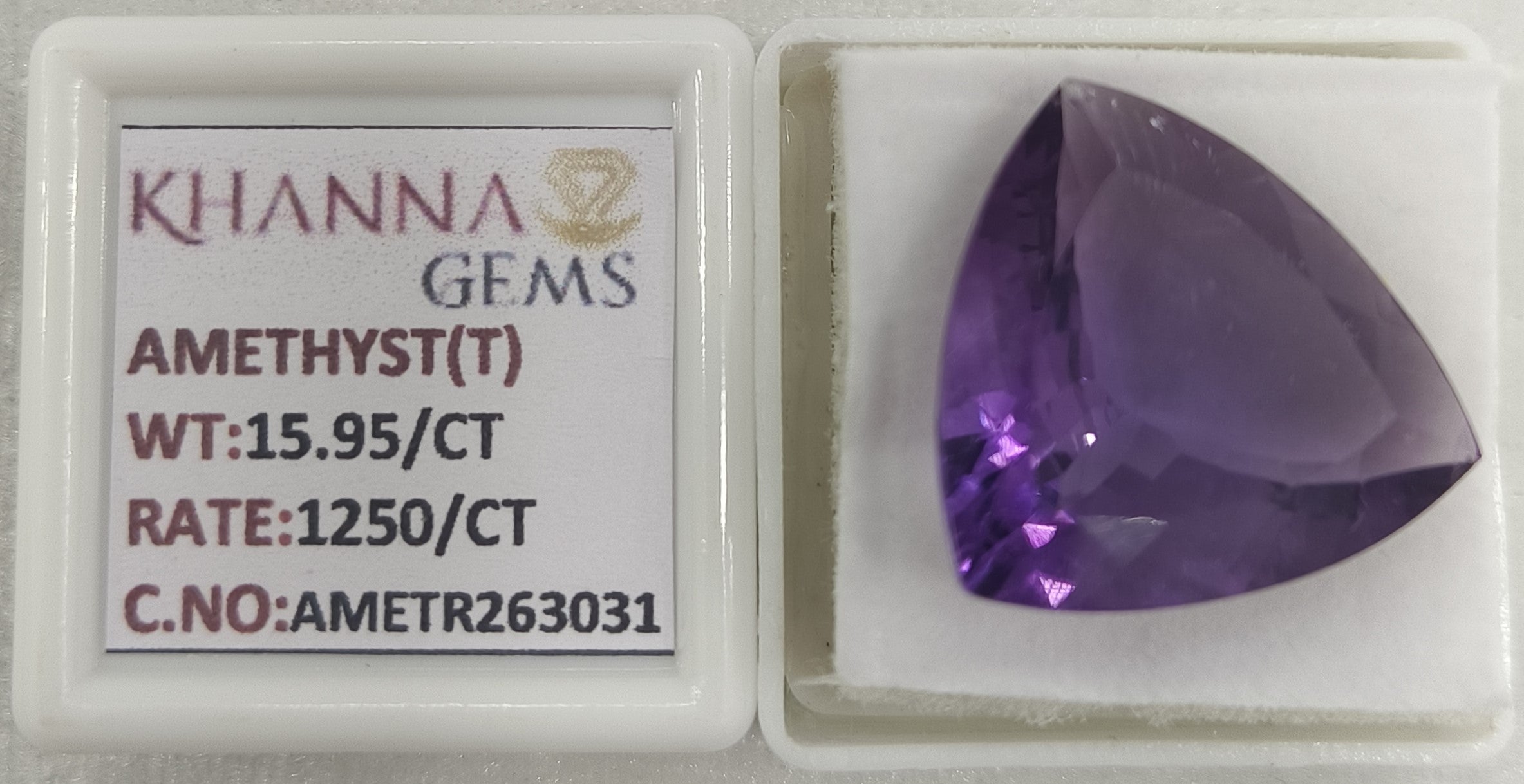 15.95/CT Natural Amethyst Gemstone with Govt. Lab Certificate
