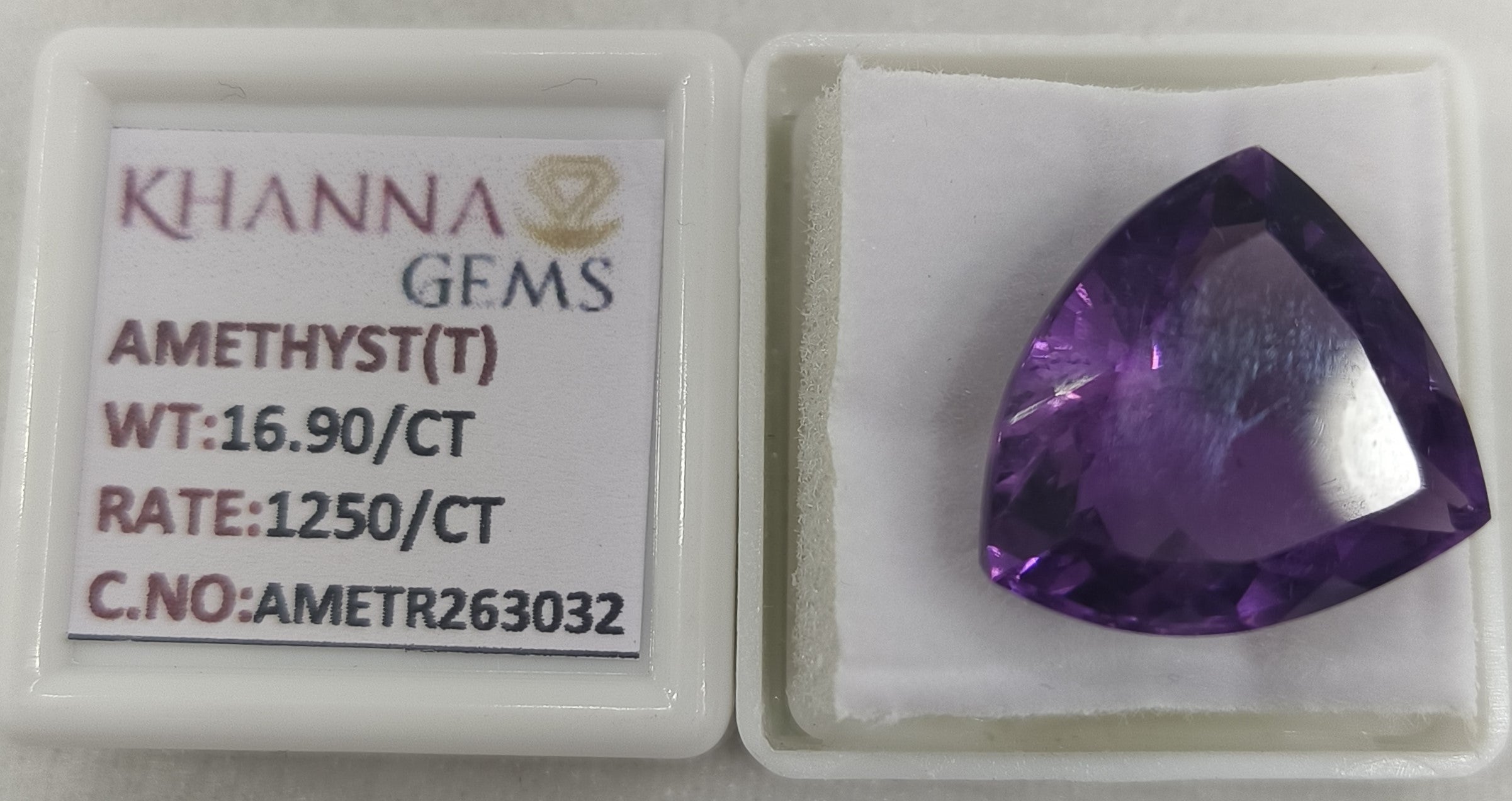 16.90/CT Natural Amethyst Gemstone with Govt. Lab Certificate