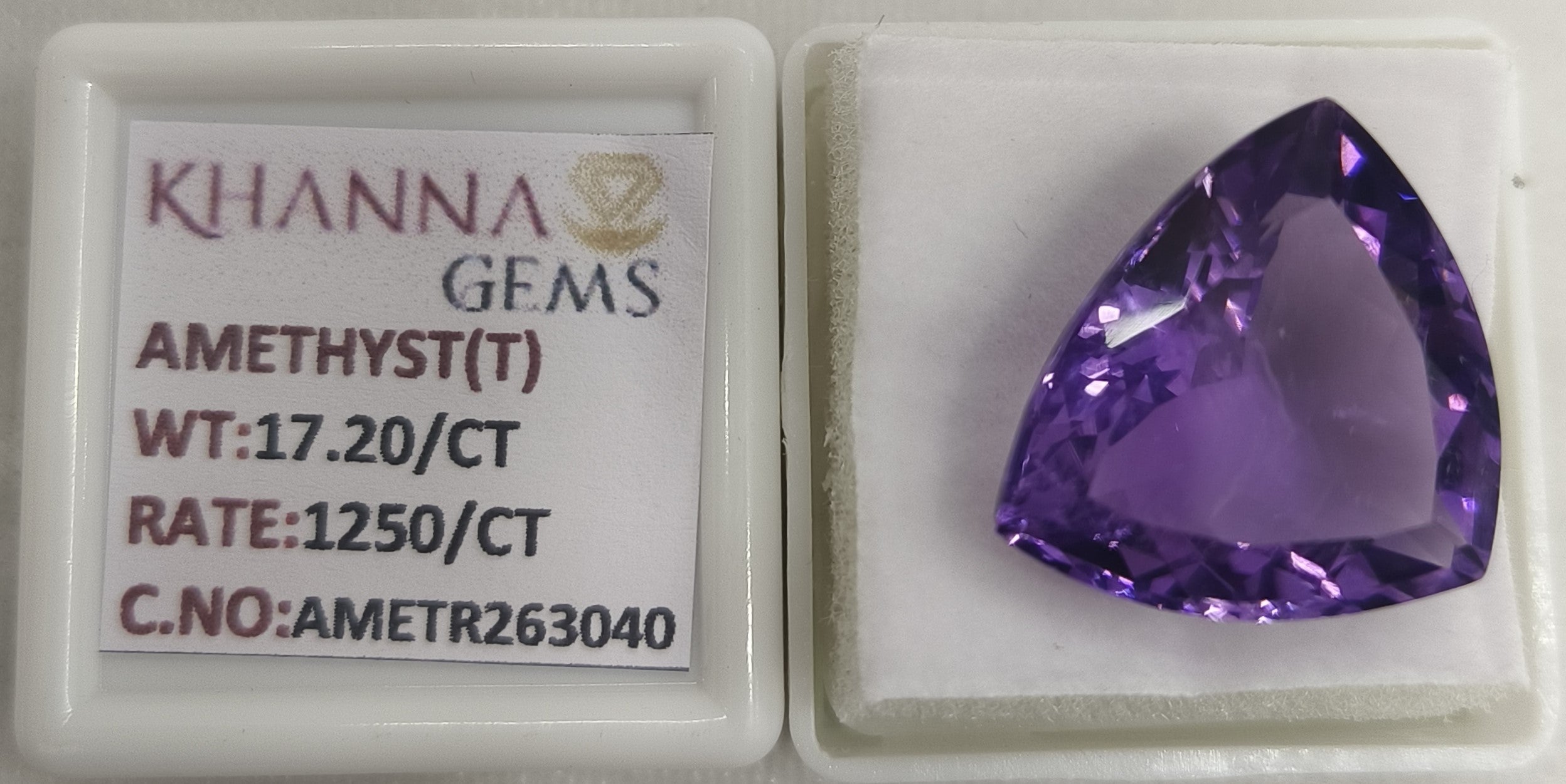 17.20/CT Natural Amethyst Gemstone with Govt. Lab Certificate