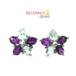Load image into Gallery viewer, 5.70/GM Royal Amethyst BLUE TOPAZ Earrings - G0044