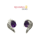 Load image into Gallery viewer, 11.50/GM Royal Amethyst- Onyx Earrings - G0045