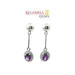 Load image into Gallery viewer, 5.40/GM Royal Amethyst & Zircon Earrings - G0101