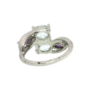 Load image into Gallery viewer, 5.20/GM AMETHYST BLUE TOPAZ SILVER RING Earrings - G0636