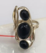 Load image into Gallery viewer, 6.40/GM BLACK STAR SILVER RING (525.00)