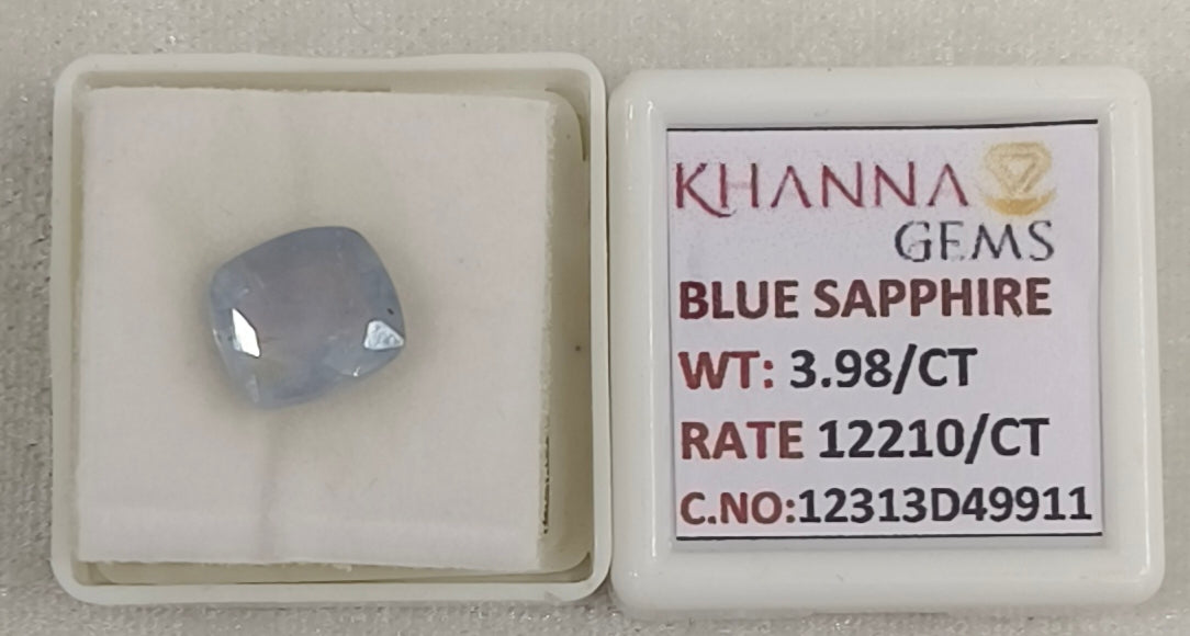 3.98/CT Natural Blue Sapphire with Govt Lab Certificate-12313D49911
