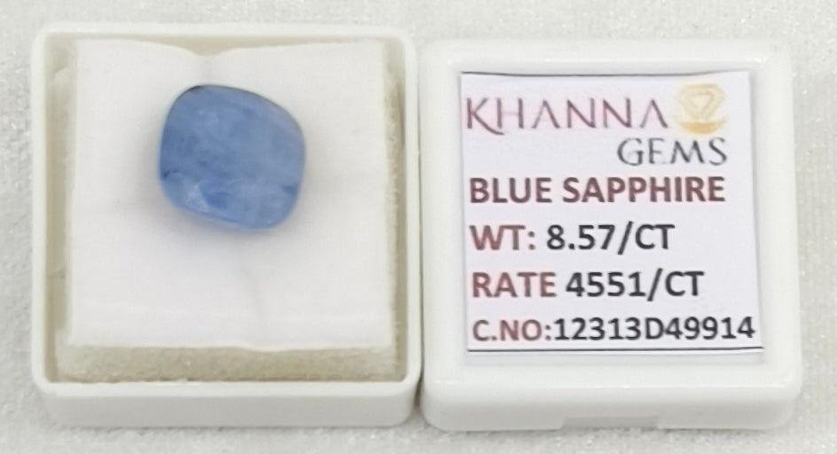 8.57/CT Natural Blue Sapphire with Govt Lab Certificate-12313D49914